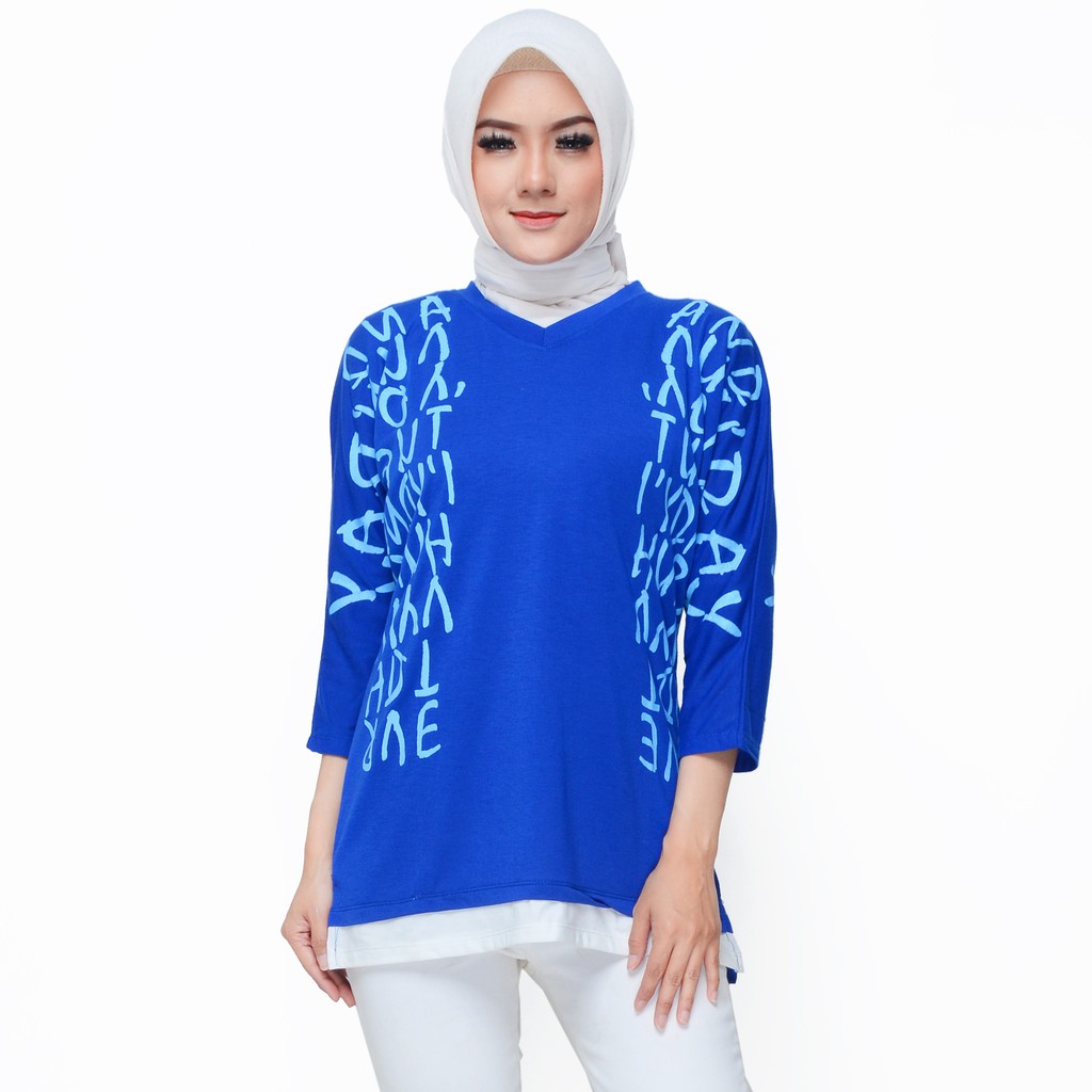 Blus Lengan Panjang Wanita Muslim Gaya korea Printing - XSHOP Cloudy