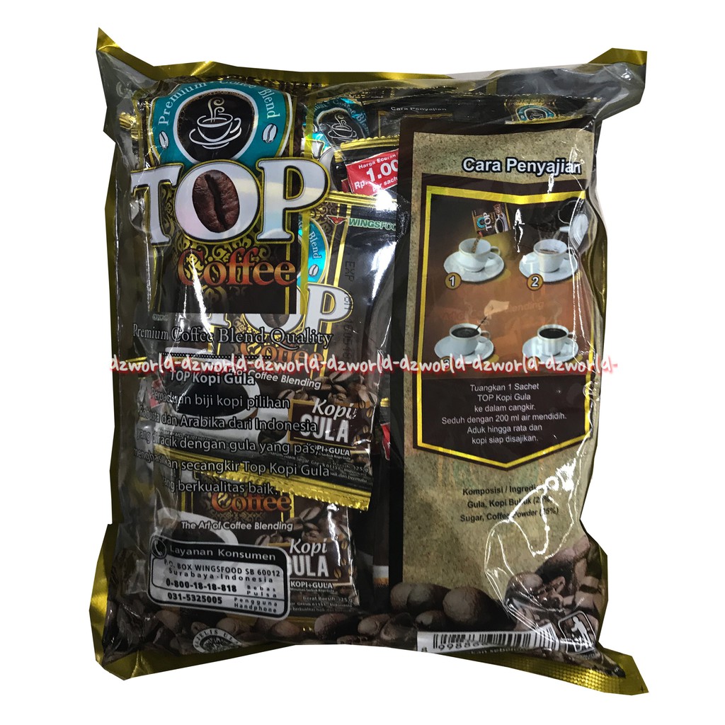 Top Coffee Kopi Gula Isi 20 Sachet Kopi Bubuk Instan Top Kopi Saset Top Kopi Top Coffe Cofeee