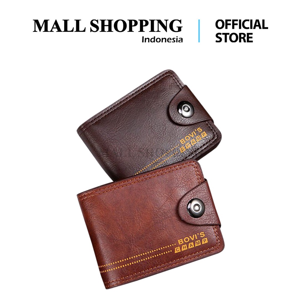 (COD) Dompet Lipat Pria Dompet Kulit Import Material Pu MALL SHOPPING