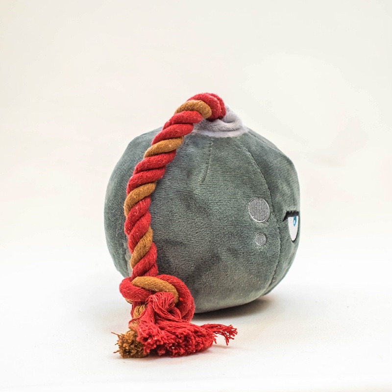 Big size chocho bomb with rope squeaky toy