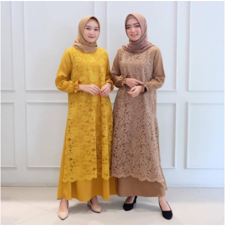 Model Baju Gamis Brokat Pesta Muslim Terbaru di Tahun 2020/2021