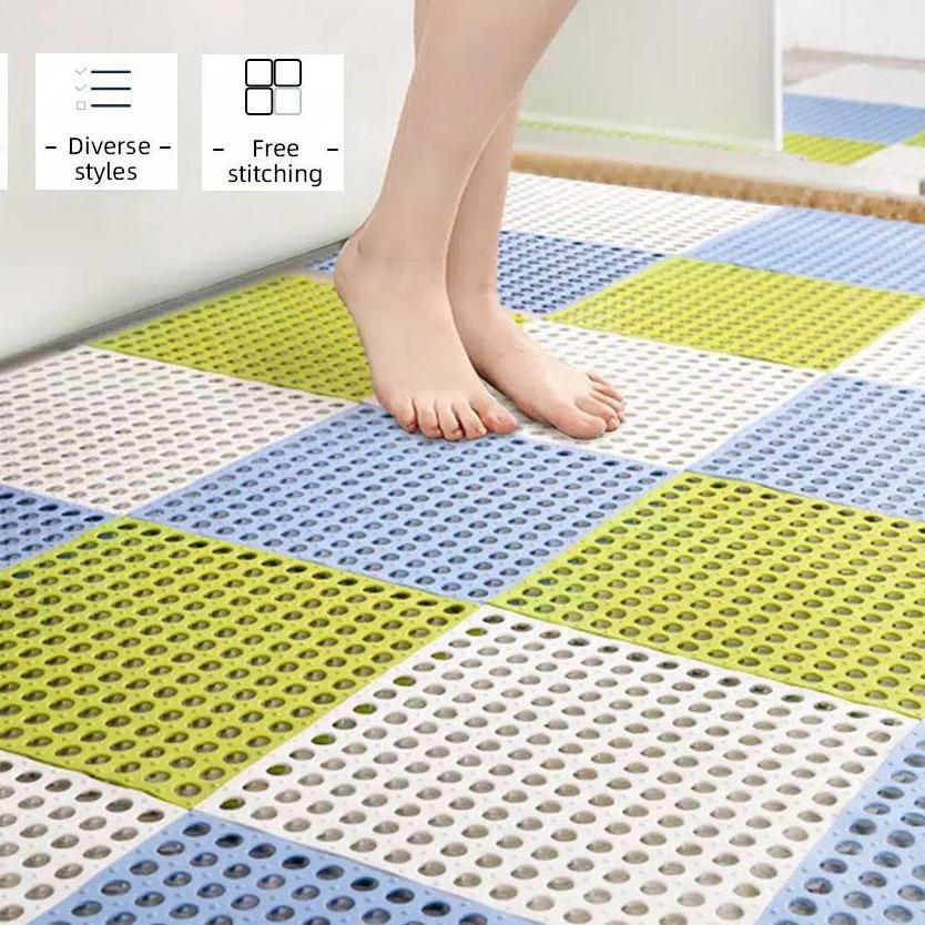 KARPET KAMAR MANDI ANTI SLIP 30X30 CM ALAS KAMAR MANDI ANTI LICIN HIASAN KAMAR MANDI LEBIH BERWARNA