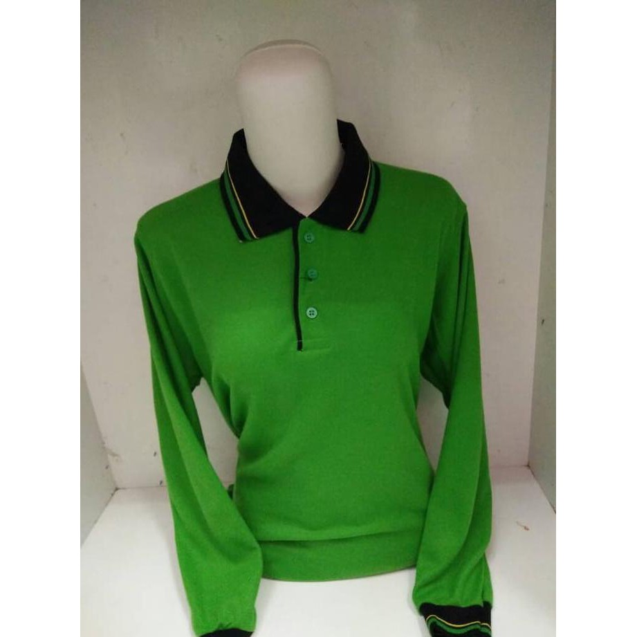 Polo Shirt Panjang Hijau Fuji | Polo Shirt | UNISEX | Kaos Cewek