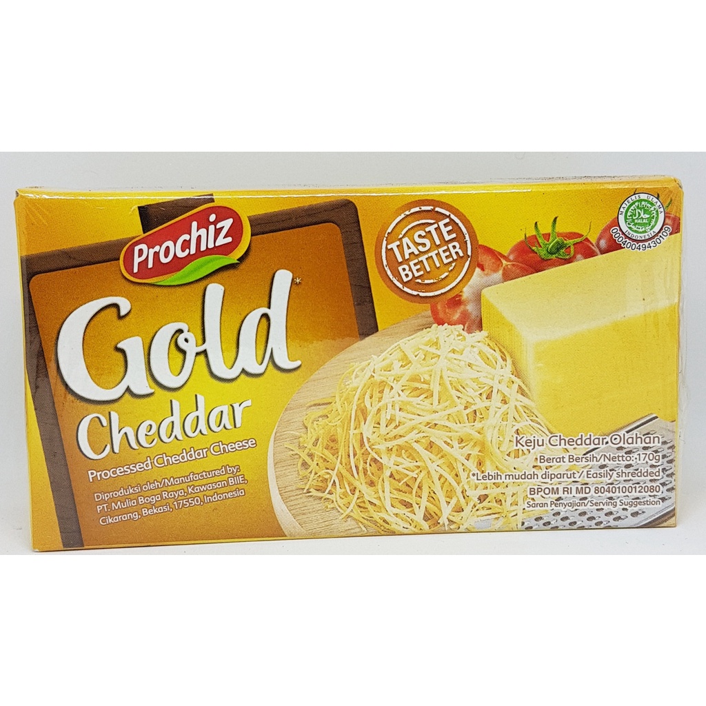 

Keju cheddar prochiz gold keju balok 170g