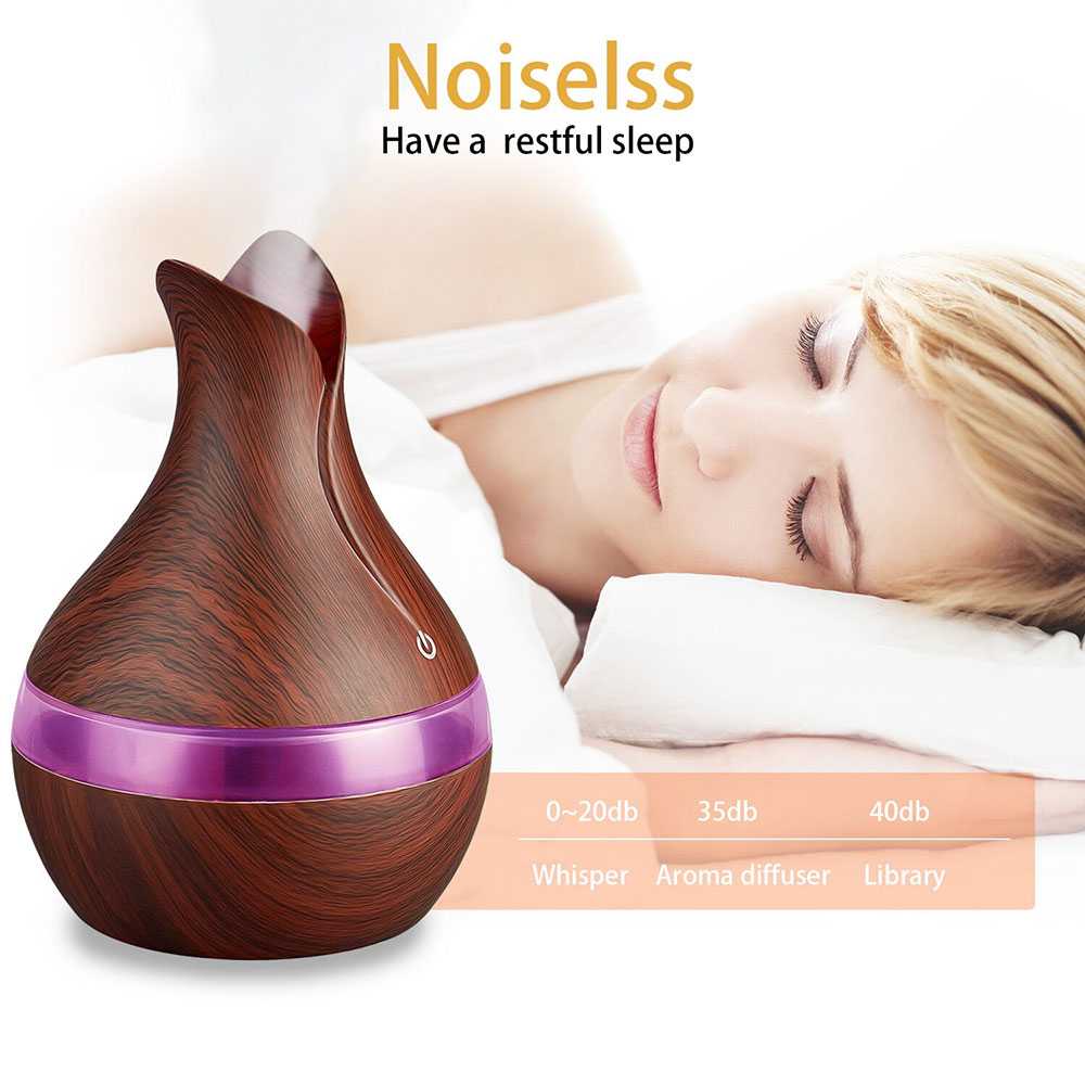 JUTAOHUI Air Humidifier Aromatherapy Oil Diffuser Wood 300ml - YX-188