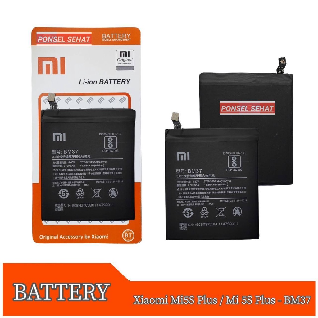 Baterai Battery Xiaomi Mi5S Plus / Mi 5S Plus - BM37 OEM