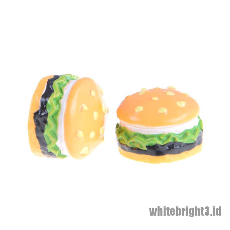 (white3) 10pcs Miniatur Hamburger Skala 1: 12 Untuk Dekorasi Rumah Boneka