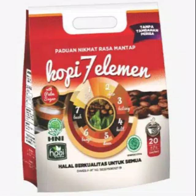 

HNI HPAI Kopi 7 Elemen SEVEL isi 20 sachet ORIGINAL