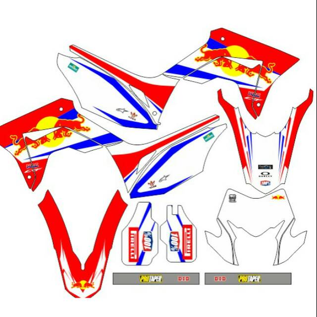 Stiker decal crf 150 l redbull simple