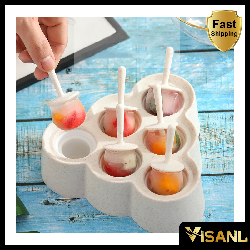 CETAKAN ICE CREAM SILICONE PUDDING JELLY / CETAKAN ES KRIM SILIKON  6 slot es loli diy