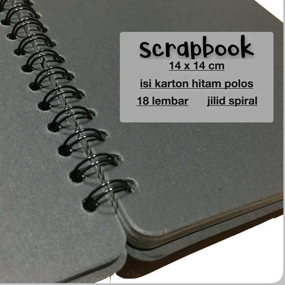 

[KODE BARANG F1192] scrapbook mini photo album black hitam rounded square kotak by tat tet tot