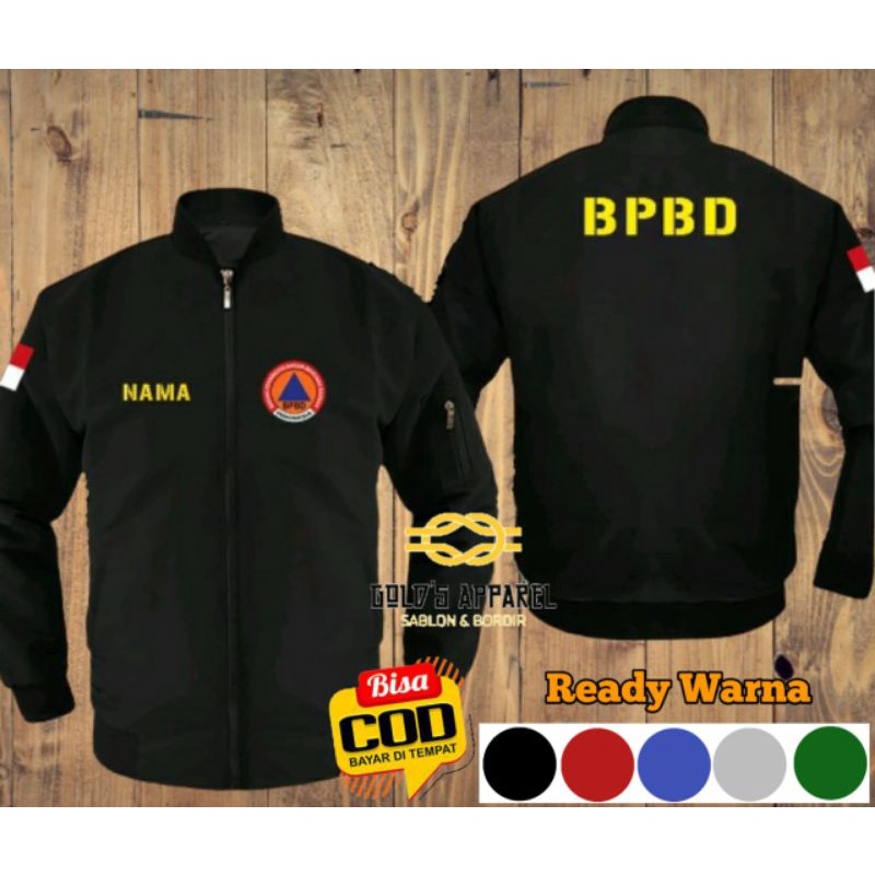 JAKET BOMBER BPBD | JAKET CUSTOM BORDIR | JAKET BOMBER BORDIR | JAKET PERUSAHAAN CUSTOM | JAKET BORD