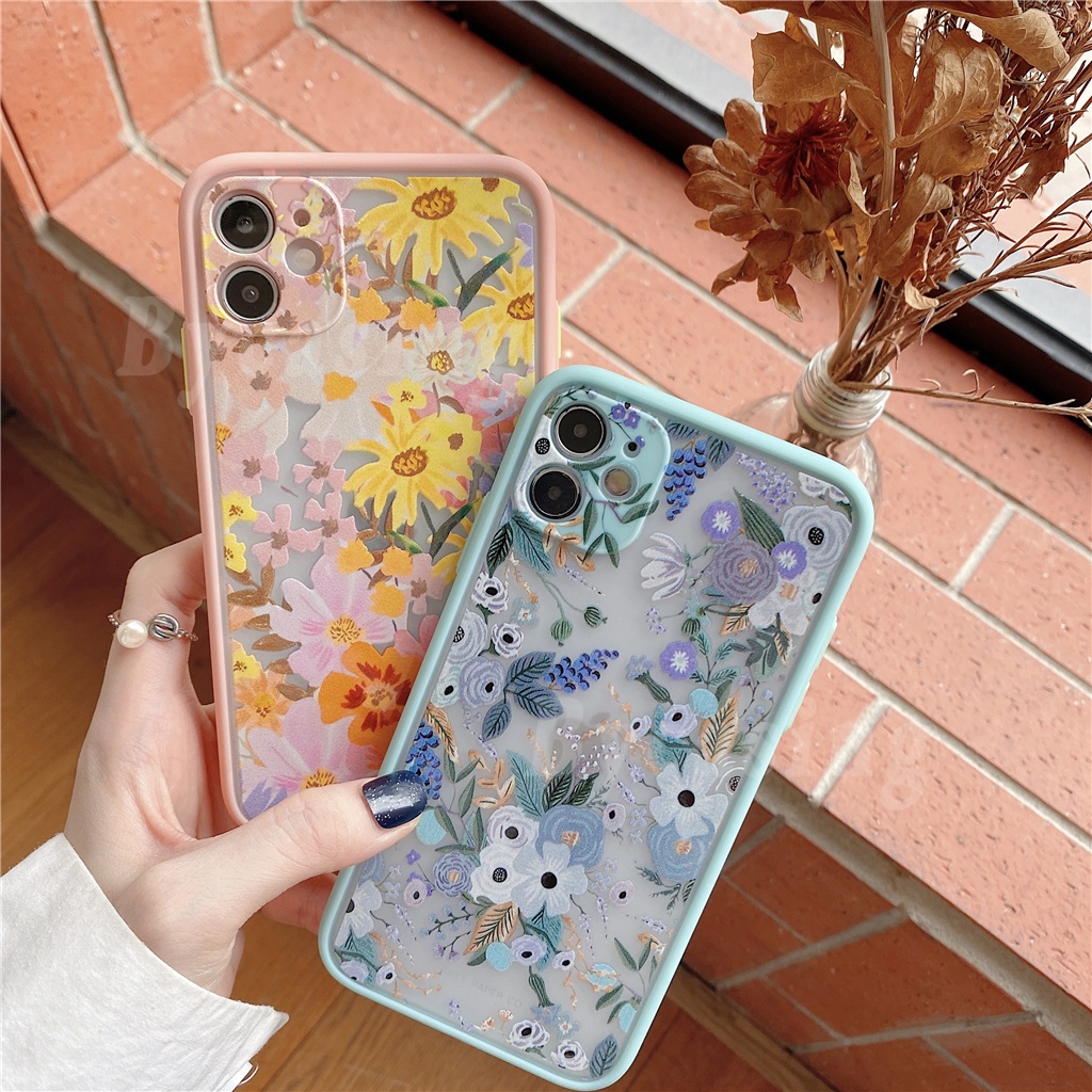 Fashion Case for VIVO Y12S Y12A Y20 Y20S V21e V19 Y11 2019 Y12 Y15 Y17 Y19 Y31 2021 Y51A Y53S Y85 V9 Y1S Y91C Y93 Y95 Y30i Y50 S1 Pro Beatiful Garden Party Flower Embossed Rifles Paper Camera Protective Phone Cover Rixuan