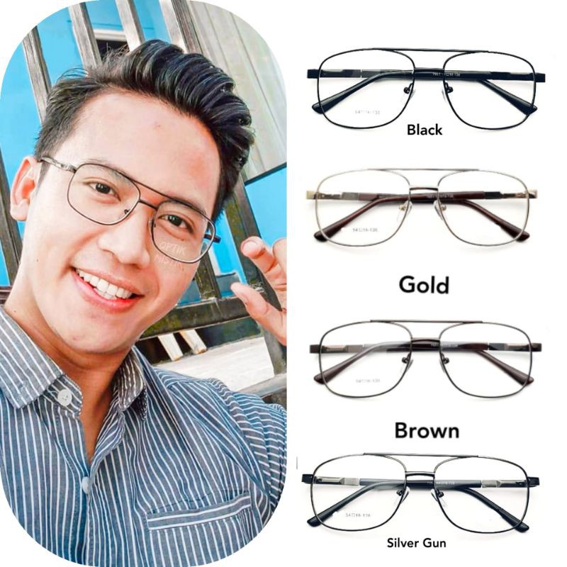 Frame Kacamata Aviator denis kotak Frame Kekinian Pria Wanita