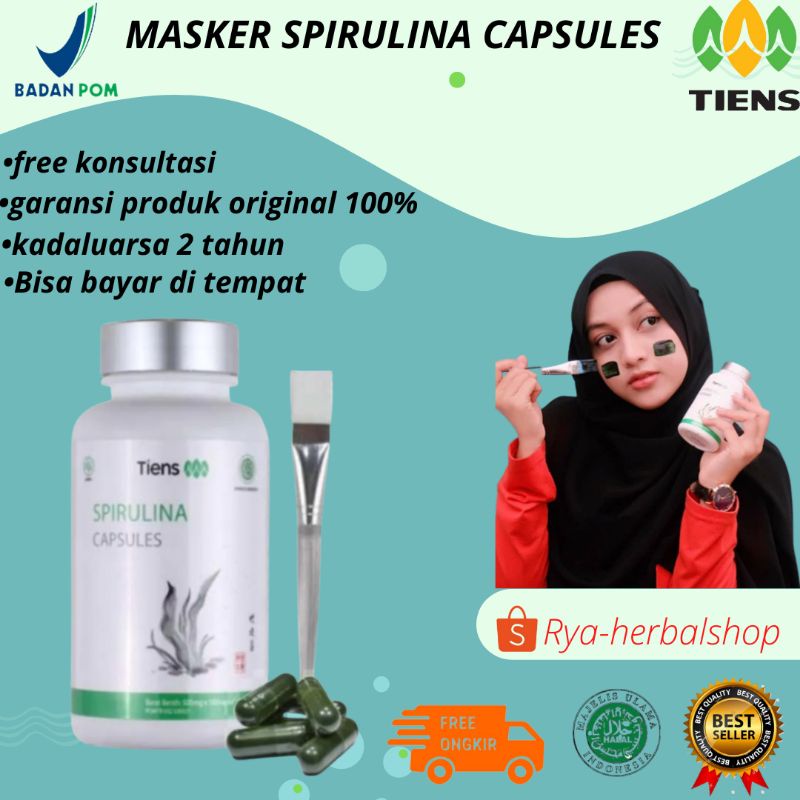 MASKER SPIRULINA MASKER SPIRULINA TIENS ORIGINAL 100 % MASKER WAJAH MASKER SPIRULINA CAPSULES