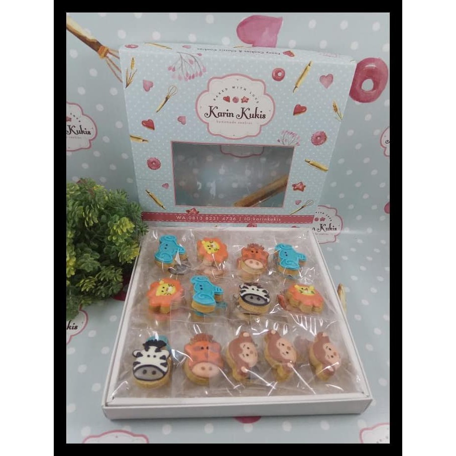 

Kukis Hias, Kukis Karakter, Fancy Cookies, Hampers Animal Box Terbatas