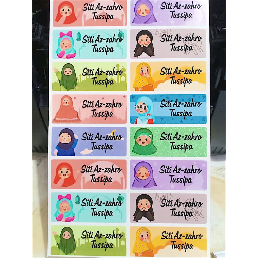 

Label nama sticker waterproof Hijab Ceria