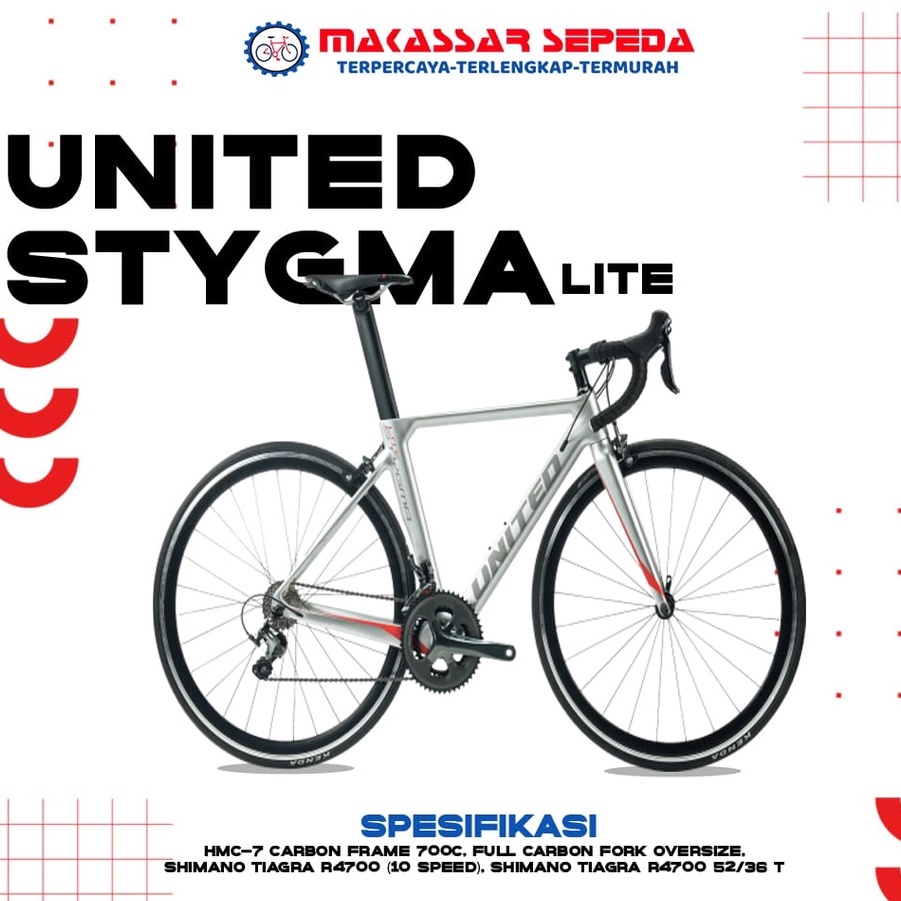 SEPEDA BALAP UNITED STYGMA LITE CARBON 20 SPEED UBRAKE