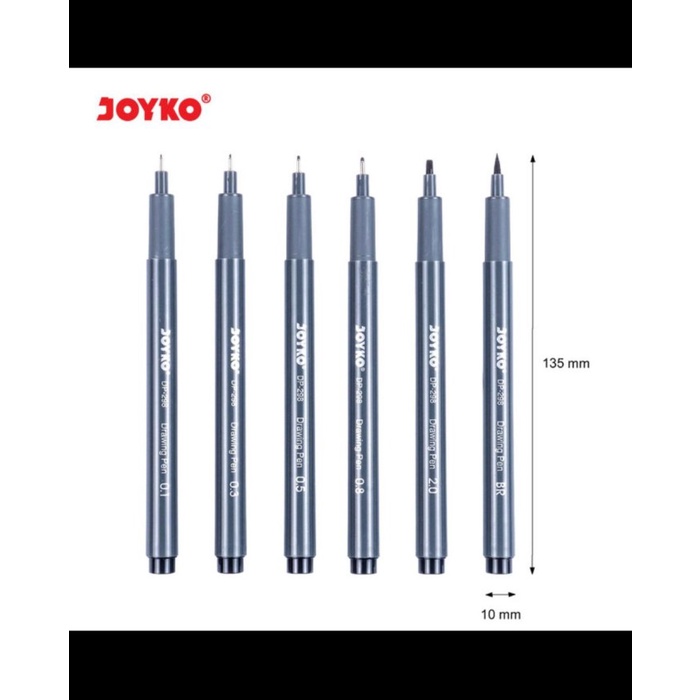 

Pendrawing- Pena Gambar Joyko Dp-298S / Drawing Pen Joyko Dp-298S 1 Set 6 Pcs -Drawing-Pen.