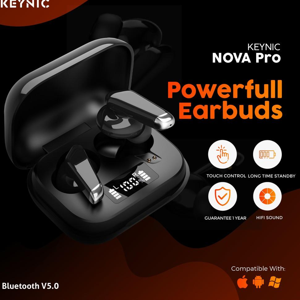 Keynic  PRO full Earbuds bluetooth with LED Display True Wireless Earphone Garansi 1 Tahun H5Z6