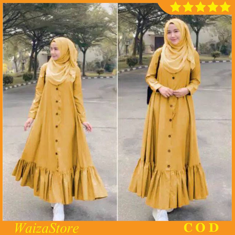 Baju Gamis Wanita Terbaru 2021 Gamis Wanita Dress Muslim Gamis Syari Rempel Bawah Gamis Syari Hm21 Shopee Indonesia