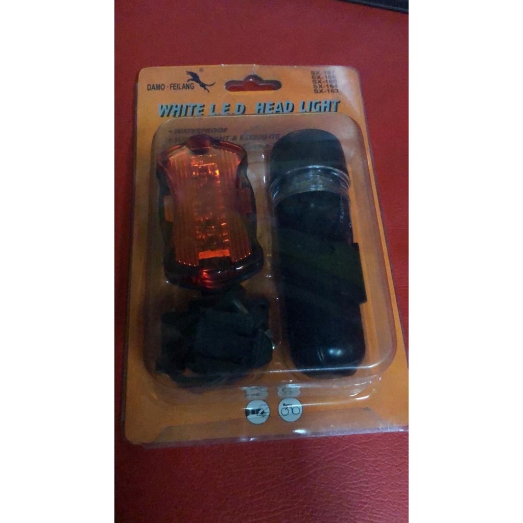 lampu senter sepeda depan dan belakang power beam senter