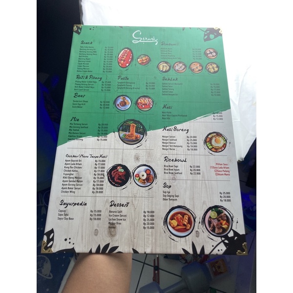 

papan menu restoran A3