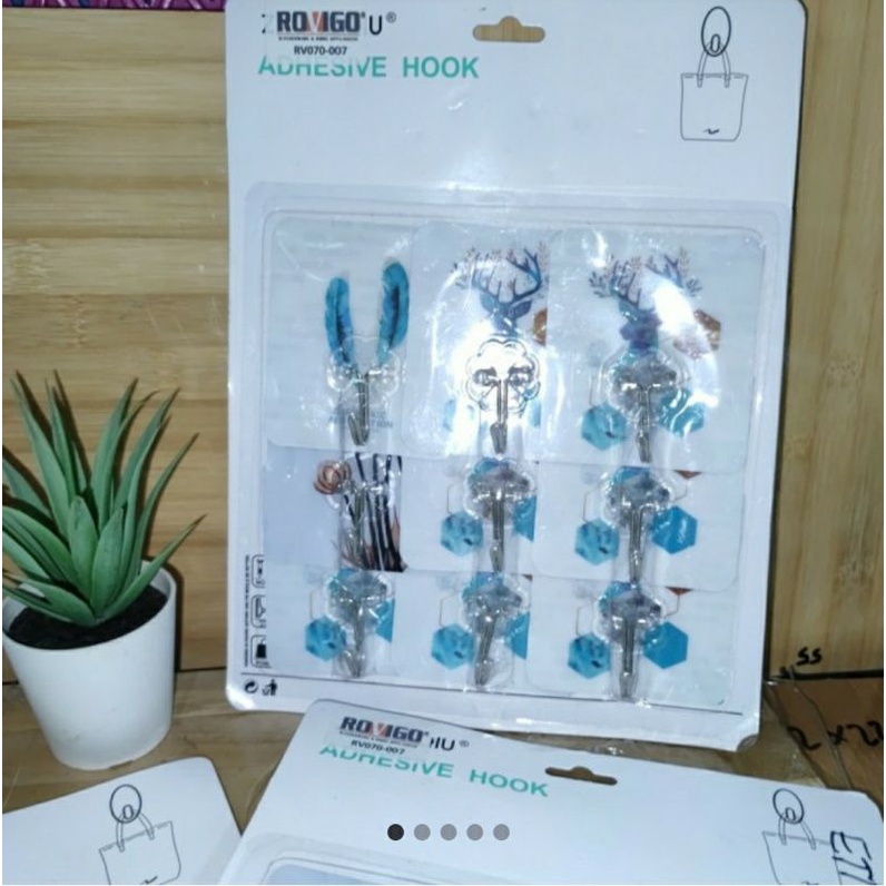 tempelan di dinding adhesive Hock bergambar 9pcs/Box keren