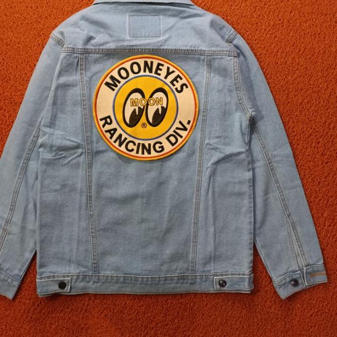 BACKPATCH BORDIR MOONEYES / VESPA EMBLEM UKURAN BESAR UNTUK DI BELAKANG JAKET GROSIR