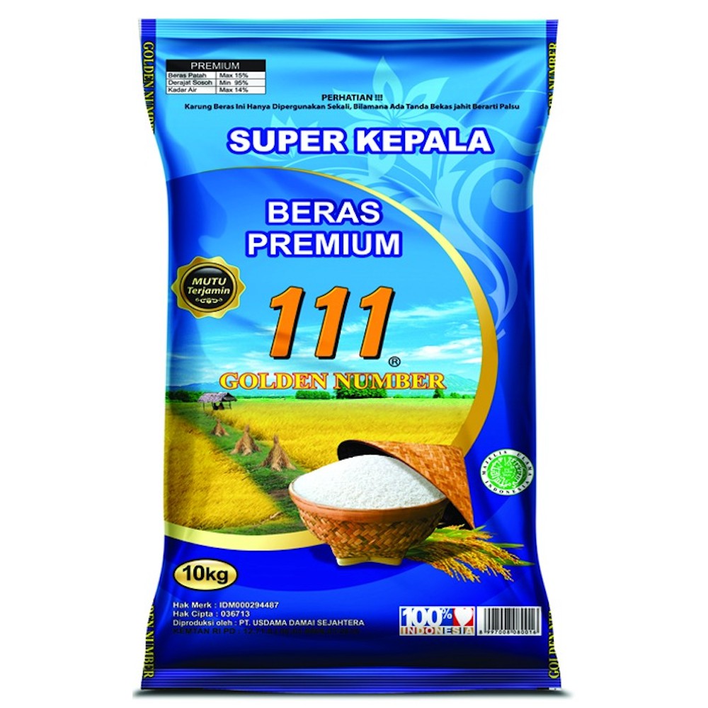 

Beras Golden Number Biru 111@10 KG - SUPER KEPALA