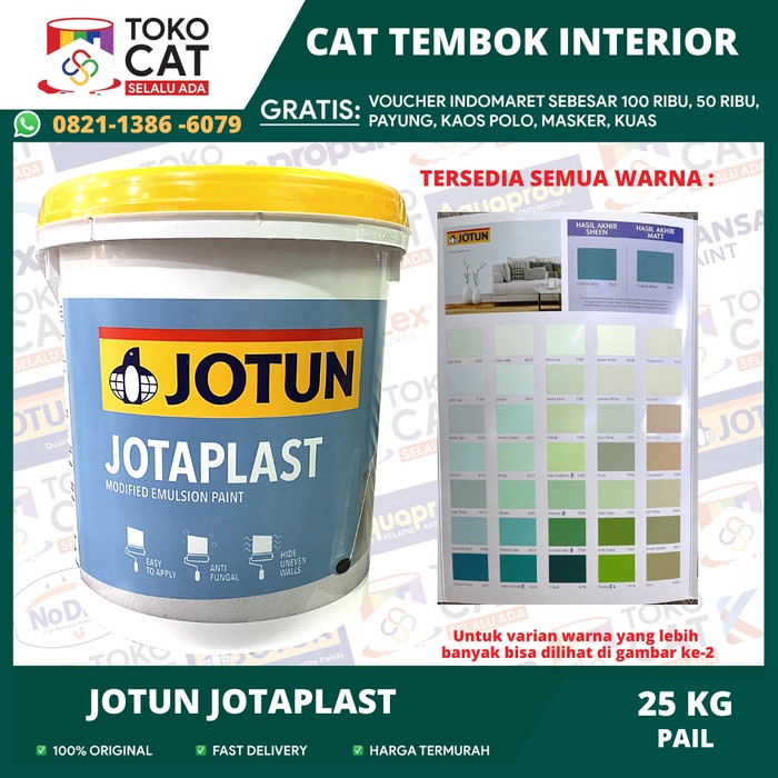 CAT TEMBOK INTERIOR JOTUN JOTAPLAST (BISA REQUEST WARNA) 25 KG PAIL INSTANT/SAMEDAY