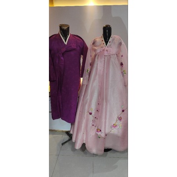 hanbok pasangan pink ungu