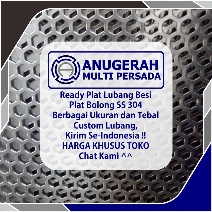 Plat Lubang Besi Segi Enam Hexagonal 0,8 mm Lubang 6 mm (1x2 m)