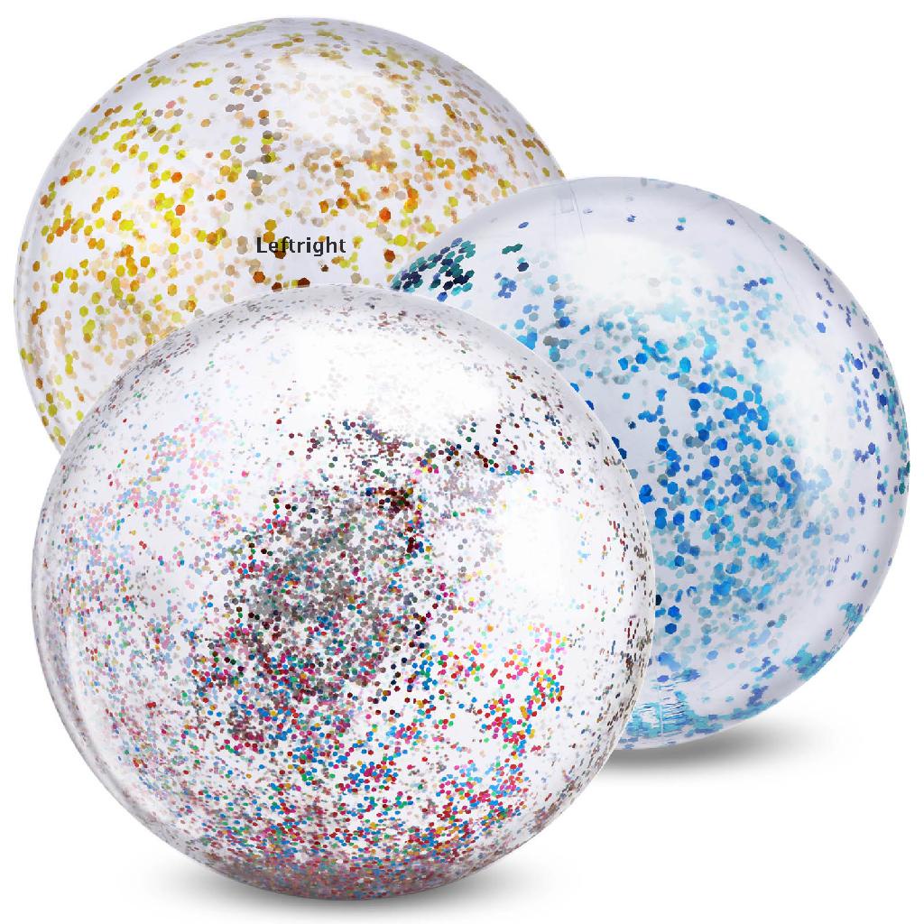 [ Colorful Transparent PVC Sequin Beach Ball Toy For Photo Props Swimming Pools Playing Fun Tools ]