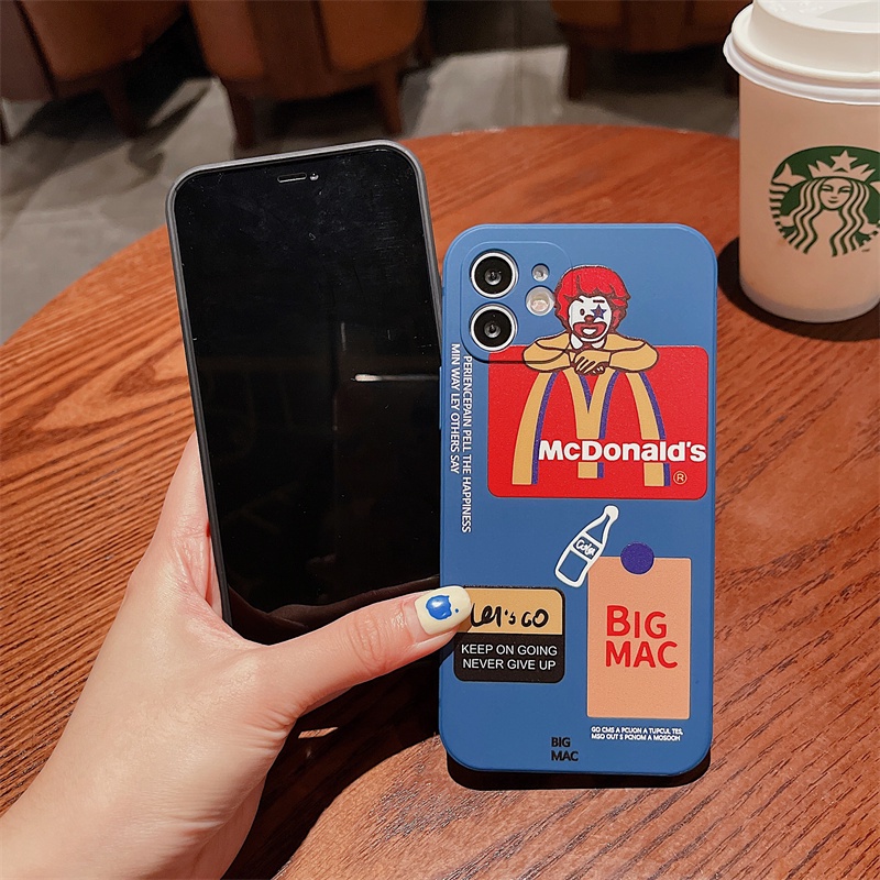 Soft case Bahan Silikon Desain Starbucks Mcdonald 's Untuk iphone 13 12 11 pro max X Xs max XR 7 8 plus Se 2020