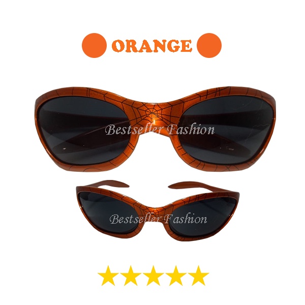 kacamata anak laki-laki dan perempuan model sport unik bagus tidak silau untuk olahraga sepeda lari - cowok cewek kids fashion sunglasses motif sarang laba laba bingkai glossy