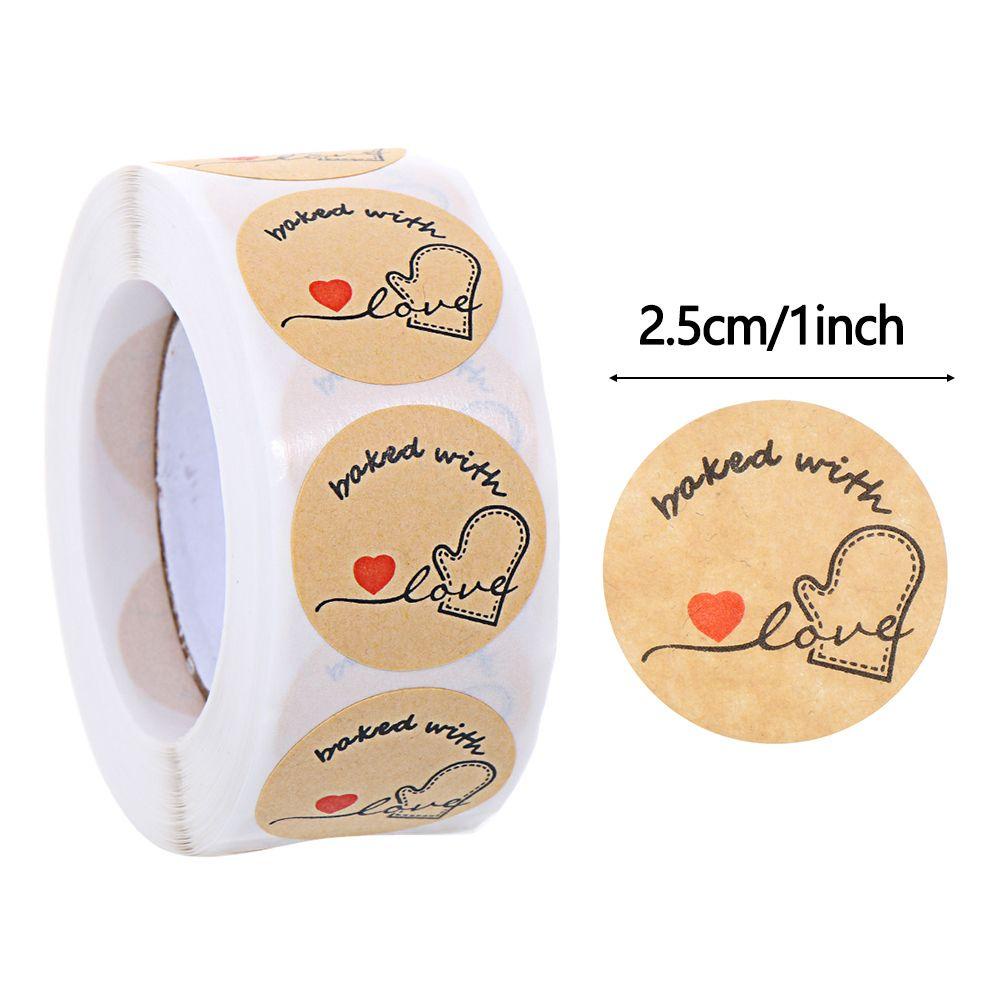 R-flower 500PCs/Roll Bakery Sticker Hadiah Dekor Perekat Label Seal Sticker Box Decor Label Untuk Makanan Panggang Kue Roti