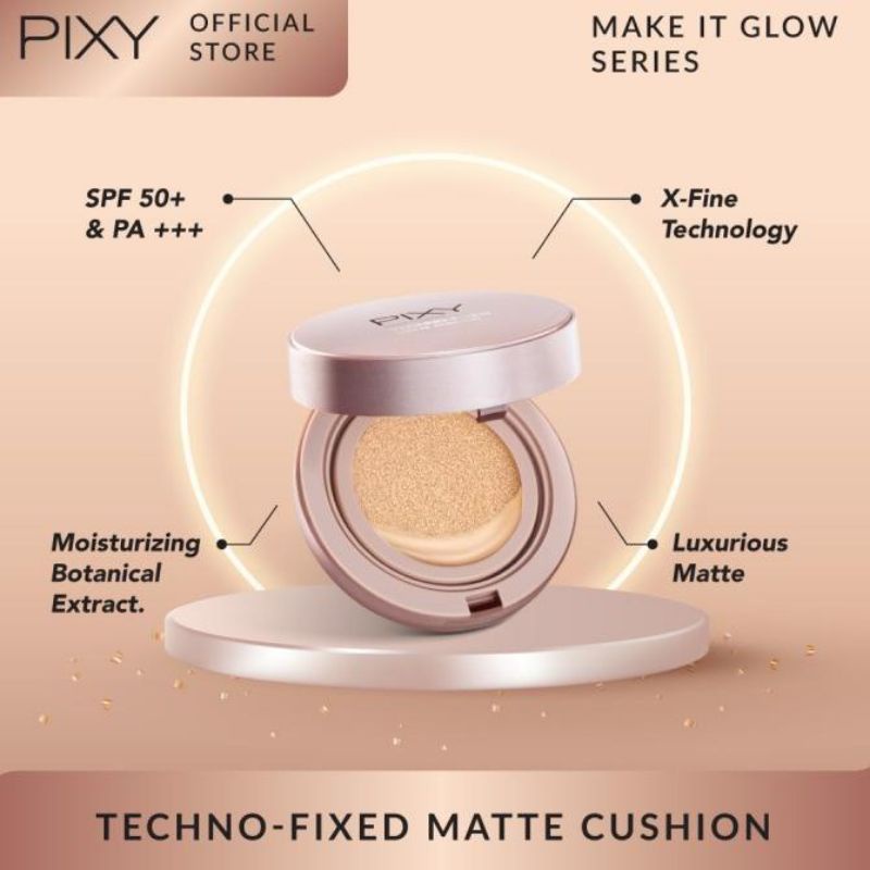 PIXY MAKE IT GLOW TECHNO-FIXED MATTE CUSHION X-FINE TECHNOLOGY SPF 50+ &amp; PA++