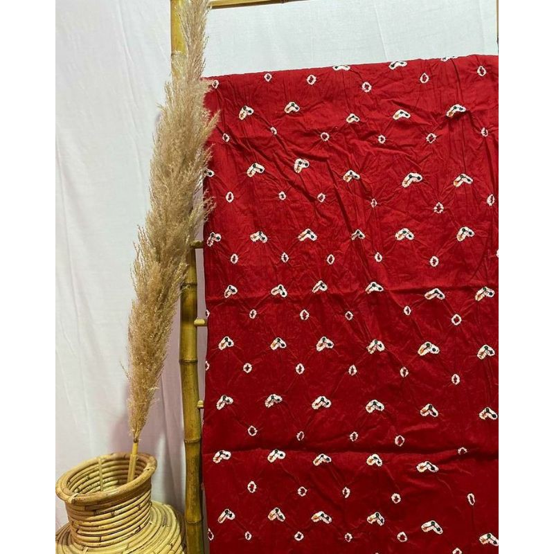 Kain jumputan solo asli handmade cengkeh merah