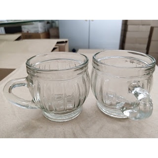 GELAS BIR STRIP CANGKIR KOPI GELAS BELING GELAS KACA MODEL UNIK GELAS GAGANG