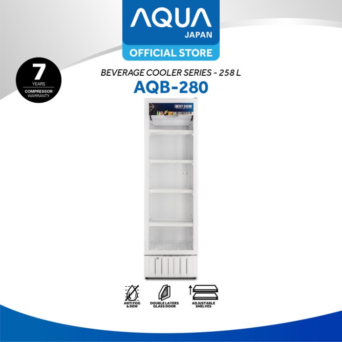 AQUA Japan Showcase Display Cooler - 280 Liter - AQB-280 4 Rak