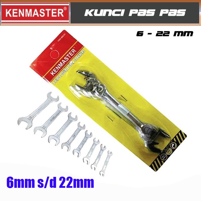 Kenmaster Kunci Pas Set 8 Pcs Ukuran 6-22 mm Do