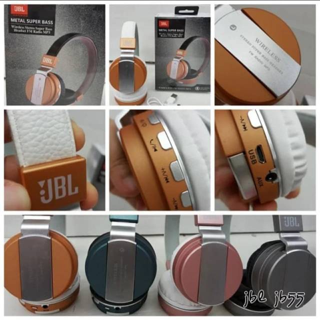 Headset JBL JB55 Headset Bluetooth Stereo JBL JB 55 Metal Super Bass With Fm Radio