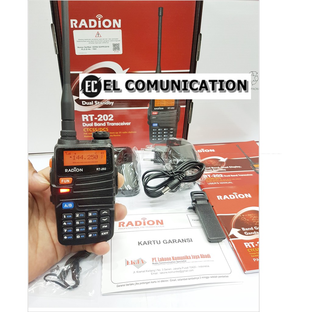 JUAL HT RADION RT 202 RT202 RT-202 DUALBAND ORIGINAL GARANSI RESMI