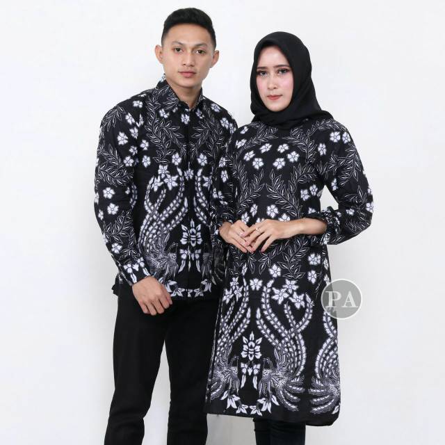 BAJU COUPLE BATIK - ATASAN SARIMBIT LENGAN PANJANG - BATIK COUPLE TERBARU BAHAN ADEM TUNIK BATIK