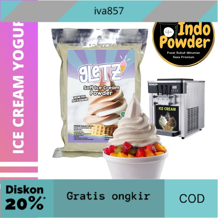 

PROMO SOFT ICE CREAM YOGURT 1Kg - Bubuk Es Krim YOGURT GRATIS ONGKIR