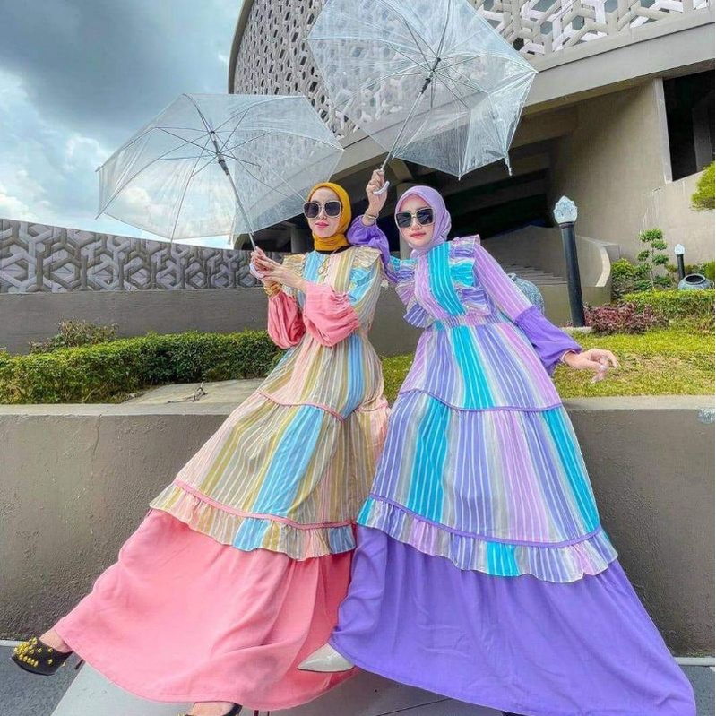 DRESS PELANGI EXTU | RAINBOW | MAXY MEYLISA | BRAND EXTU | OOTD KECE