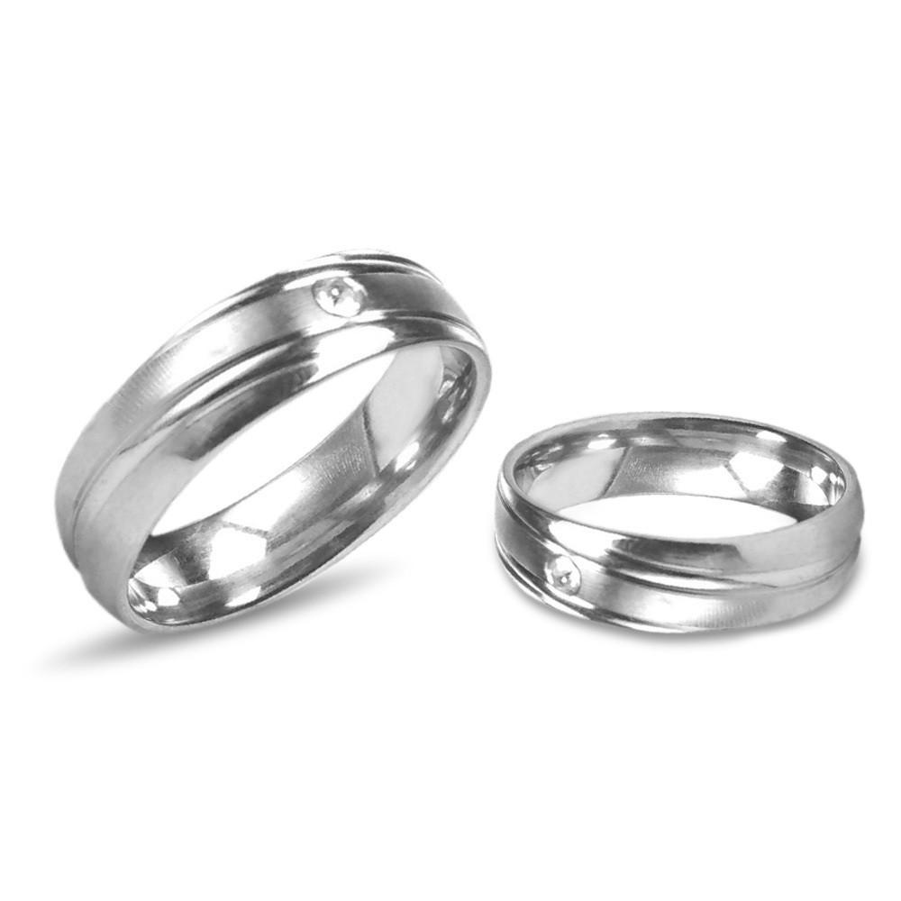 Cincin Couple / Pasangan untuk Tunangan / Nikahan dapat 2 Pc Titanium Stainless Steel