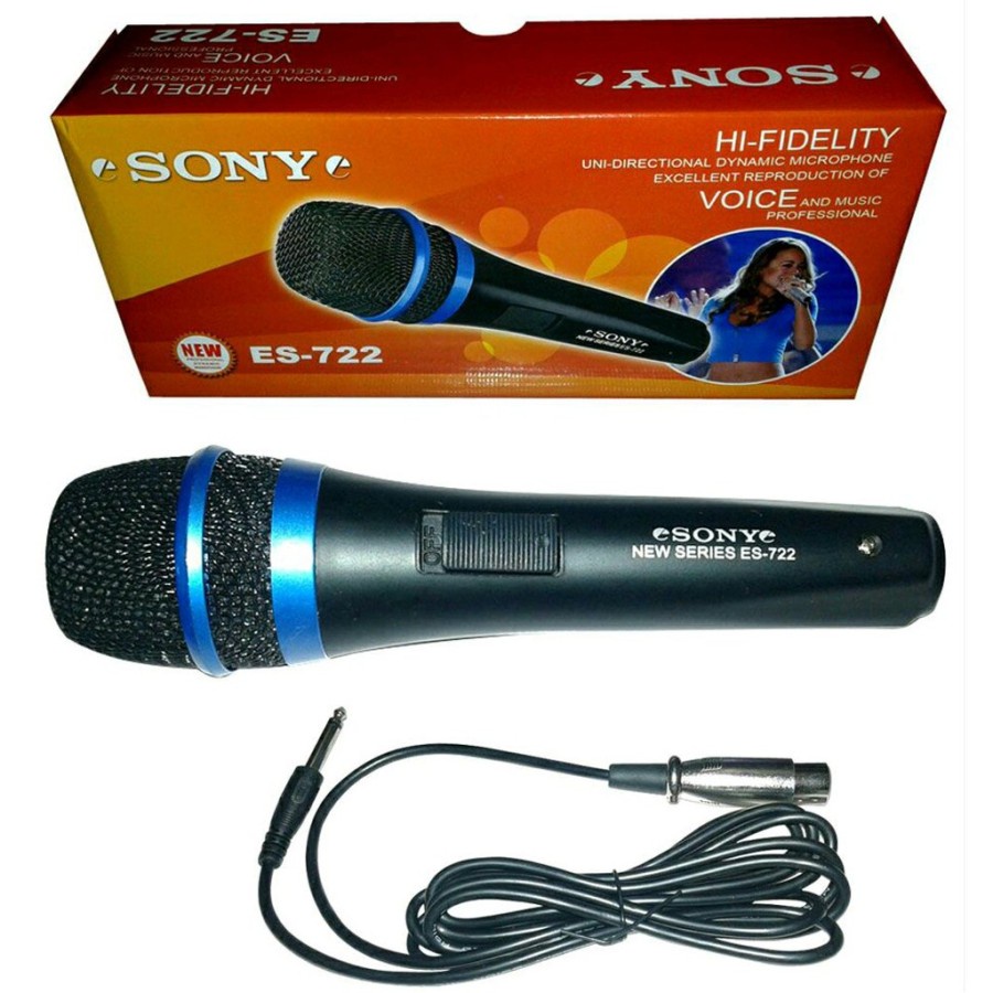 sony microphone es -722 suara mantap -hitam