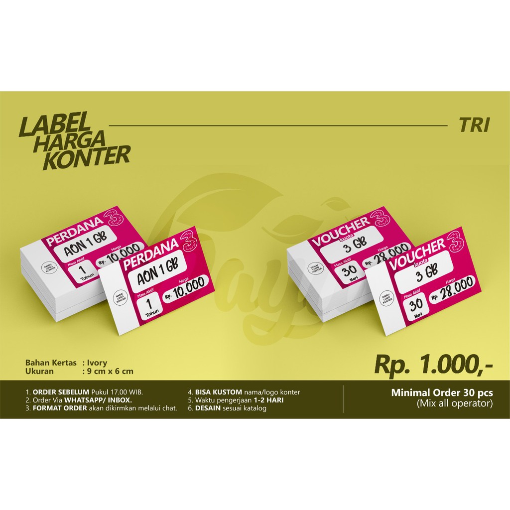 

LABEL HARGA KONTER